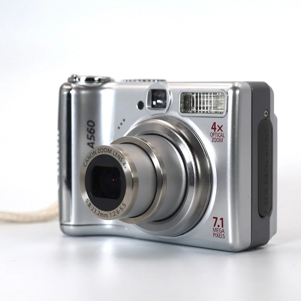 Canon PowerShot A560 7.1MP Digital Camera Silver 4x Optical Zoom Tested Works